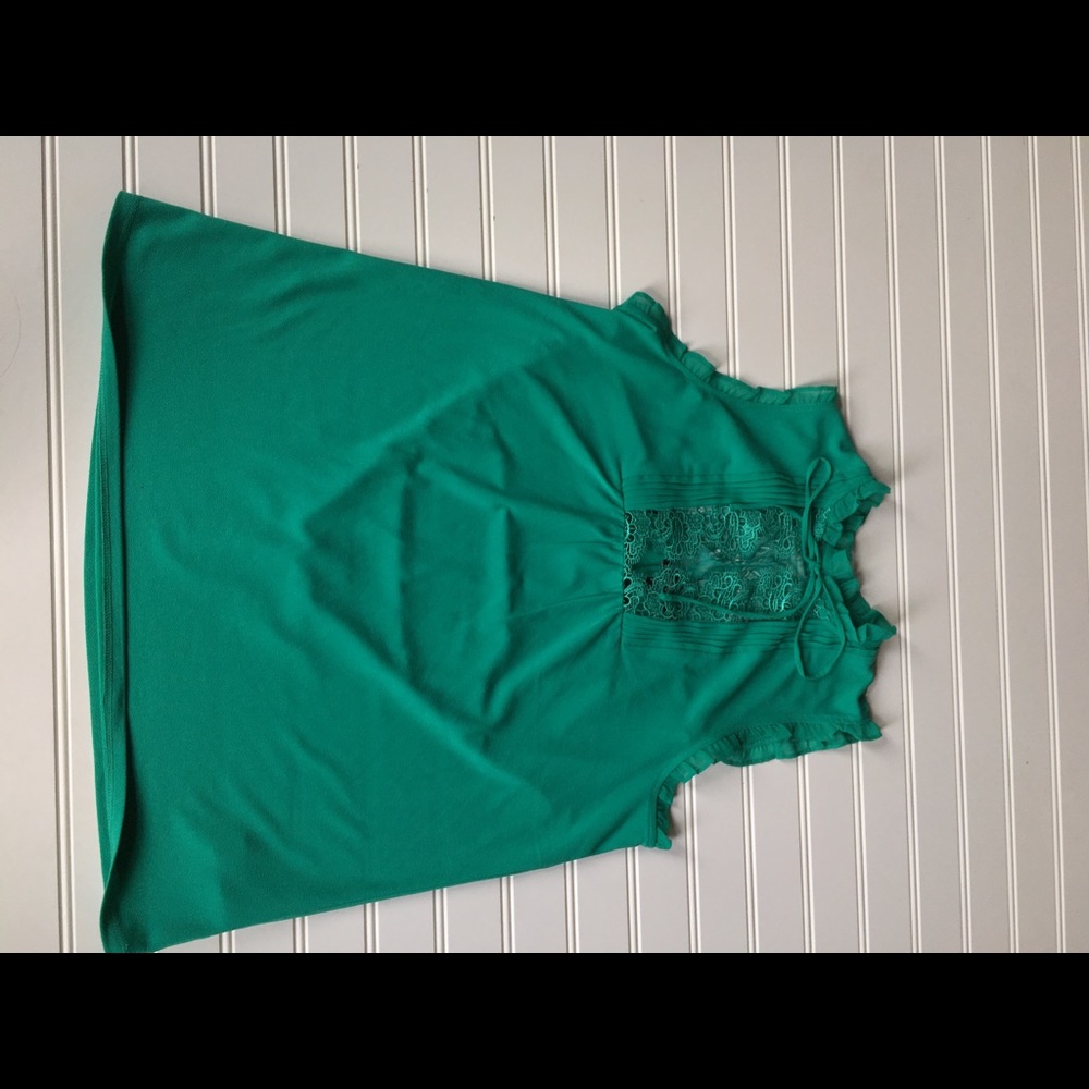 Teal/green express lace tank